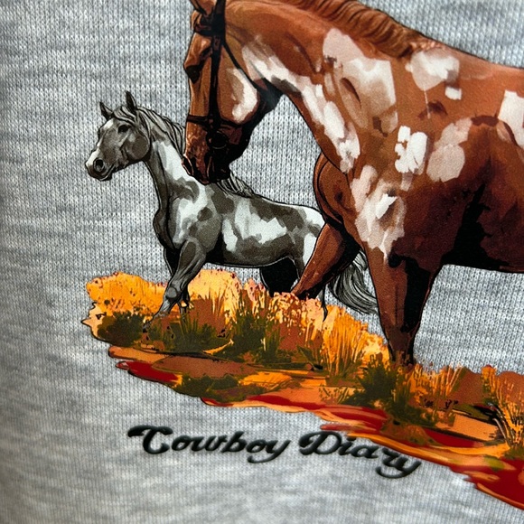 Gray Quarter-Zip Sweater with Horse Print - Picture 3 of 8